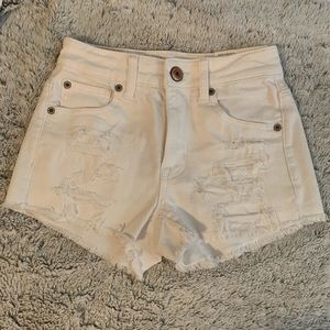 NWT American eagle white ripped denim shorts